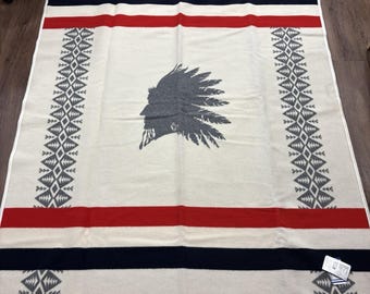Pendleton Heroic Chief Blanket Ivory Chief Collection 64x80 Wool Made USA NWT