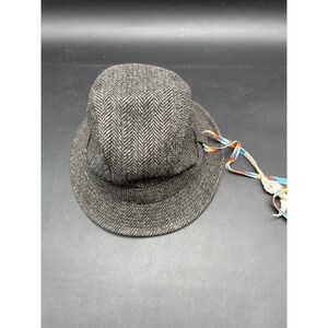 Pendleton Custom Made USA Wool Herringbone Paperboy Bucket Hat Beaded Strap image 14