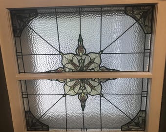 Amber Star Window Privacy Film Static Cling, Stained Glass Window Sticker, UV Blocking Sun Catcher Film, Bathroom Kitchen Glass Cover