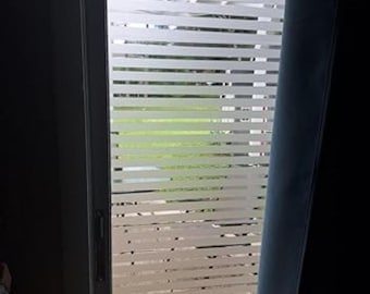 Striped Frosted Window Privacy Film – No Adhesive Vinyl Glass Covering for Home & Office, Static Cling Window Tint (17.7" x 78.7")