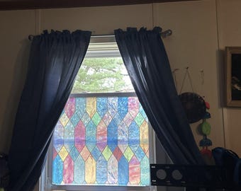 Rainbow Iridescent Privacy Window Film – No-Glue Static Cling Glass Cover, UV Heat Block & Holographic Sunlight Effect – 17.3x78.7”