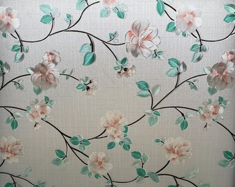 Frosted Floral Window Privacy Film Static Cling – Jasmine Stained Glass Design, No Glue Decorative Glass Cover, Office Window Tint 11.8x78.7