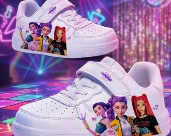K Pop Demon Hunter Kids Shoes, K Pop Anime Inspired Kids Sneakers | Anime Kpop Shoes for Kids | Anime Sneakers For KPop Fans