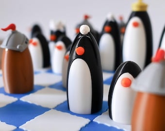 Penguin Chess Set - Unique Pieces and Matching Board - Board Game