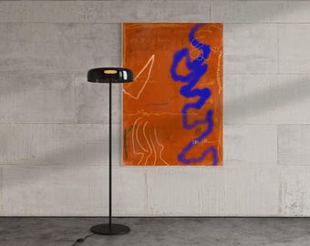 Grote oranje expressionistische abstracte straatkunst