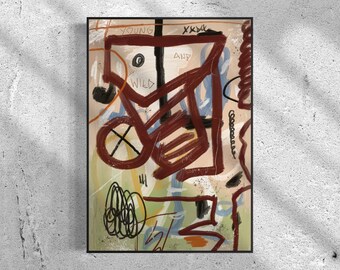 Hedendaagse graffiti abstracte expressionistische muurkunst