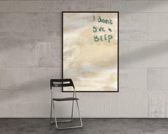 Geen piepje geven | Neutrale edgy expressionistische minimalistische kunst