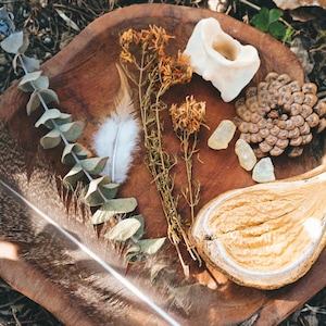 Forest Forager Talisman Crafting Kit, Natural Elements, Owl Feather, Dried Flowers, Bones