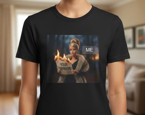 Cotton Funny Barbie T-Shirt Funny Sarcastic T-Shirt Your Opinion Sassy Doll Vibe Graphic Tee I Don't Care Attitude Gift Gift for Her