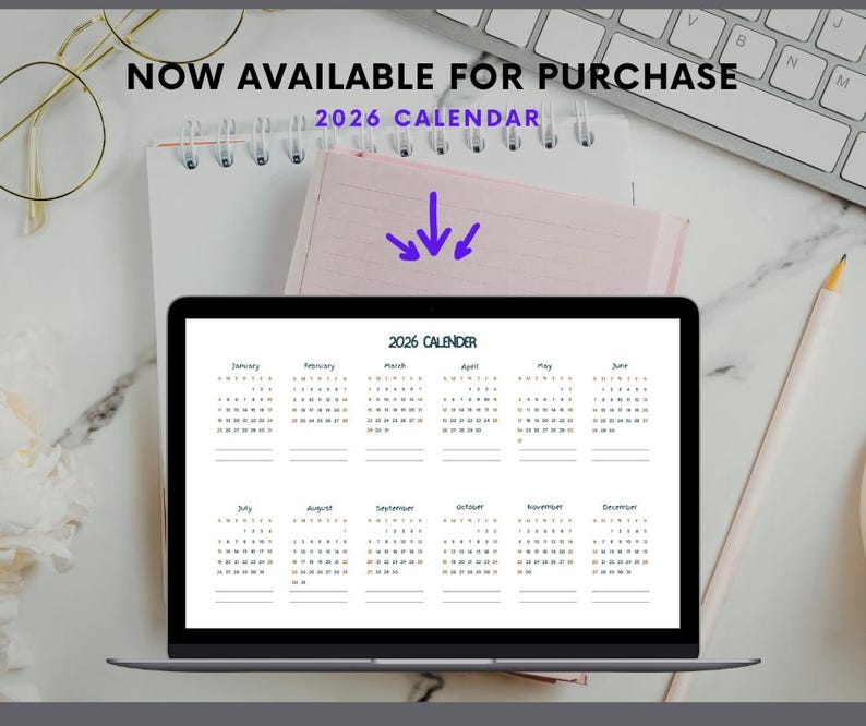 2026 Monatskalender zum Ausdrucken | Minimalistischer Mom Planer