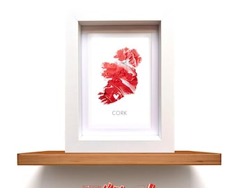 Irish County Map Print Framed: Personalised Ireland Art, Ireland Heritage Home Decor