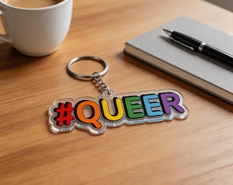 Double-Sided Acrylic Keychain Queer Pride Rainbow Bold Pride Gift
