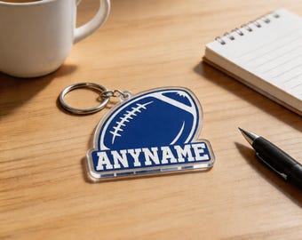 Custom Football Keychain Sports Team Collegiate Coach Gift Keychain Ornament Magnet