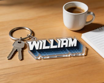 Custom Name Keychain for Him Retro Style Birthday Gift Keychain Ornament Magnet