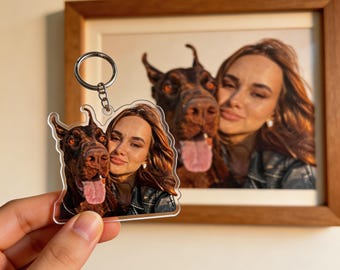 Personalized Photo Keychain: Custom Dog Lover Acrylic Ornament Magnet