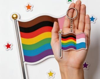 Pride Photo LGBTQ+ Accessories Minimalist Personalized Gift Photo Keychain Ornament Magnet
