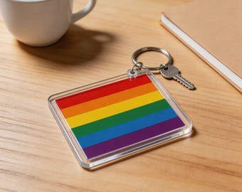 Rainbow Pride Minimalist Coming Out Gift Keychain Ornament Magnet