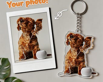 Custom Pet Photo Acrylic Keychain, Magnet, Ornament – Personalized Keepsake Gift