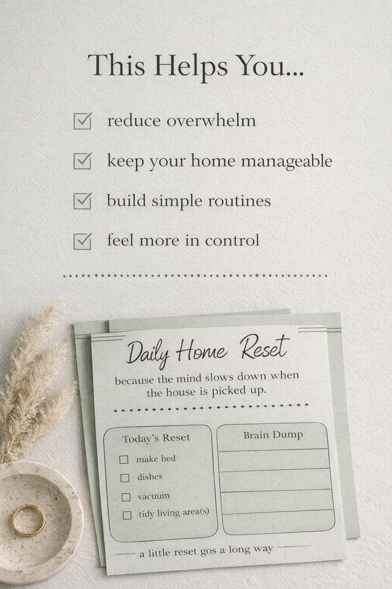 Minimalist Home Reset System Printable Bundle | Cleaning Checklist ...