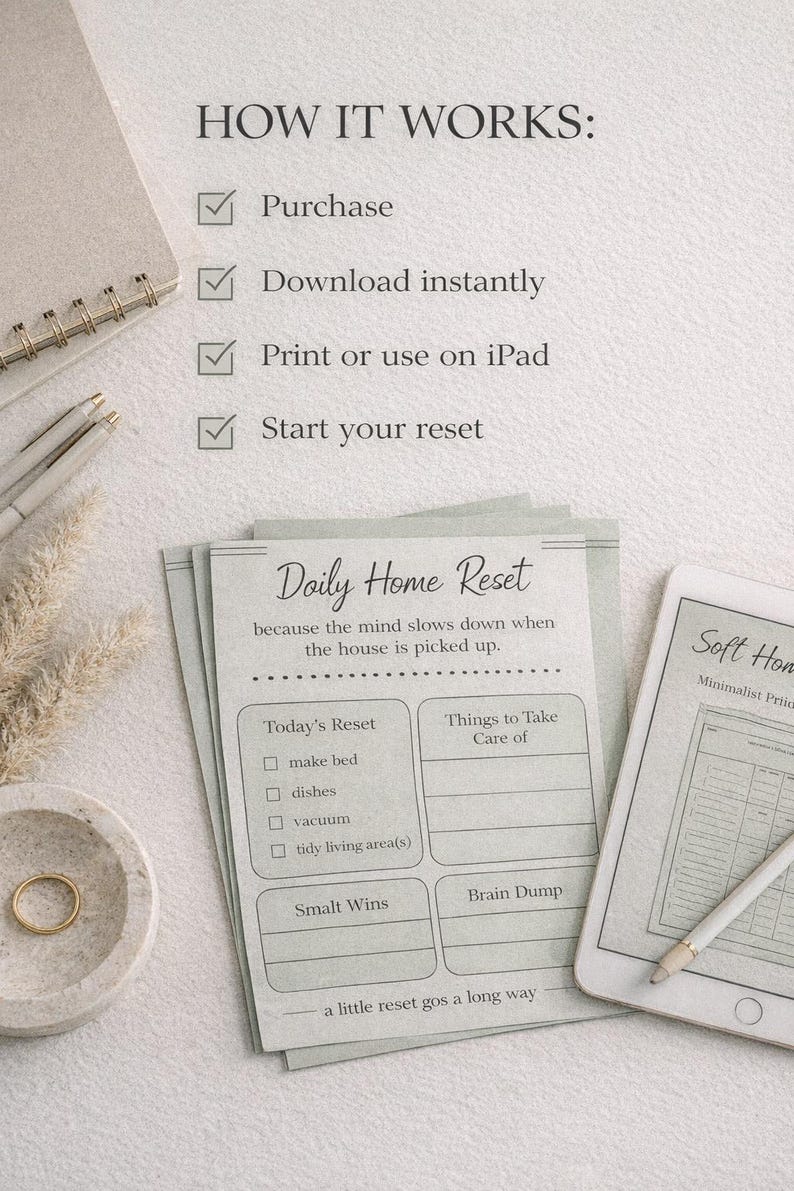 Minimalist Home Reset System Printable Bundle | Cleaning Checklist ...