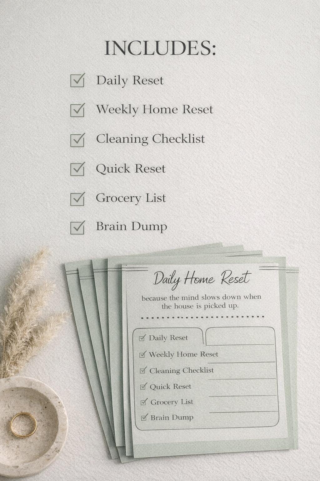 Minimalist Home Reset System Printable Bundle | Cleaning Checklist ...