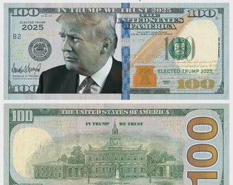 100 pack Trump In Trump We Trust 2025 Dollar Bills Funny Money Maga