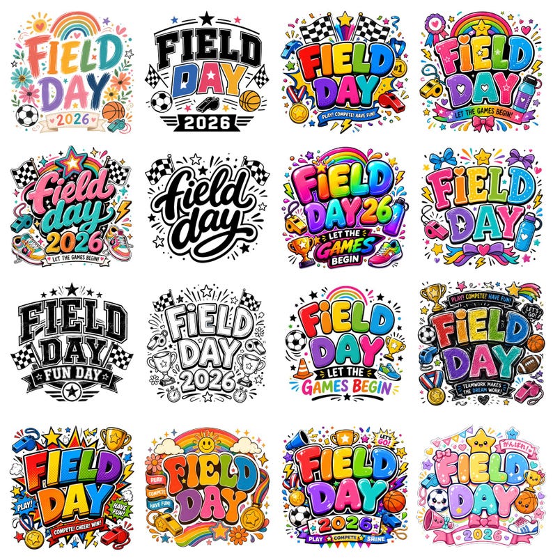 Field Day 2026 PNG Bundle, Let the Games Begin PNG, School Sports Day ...
