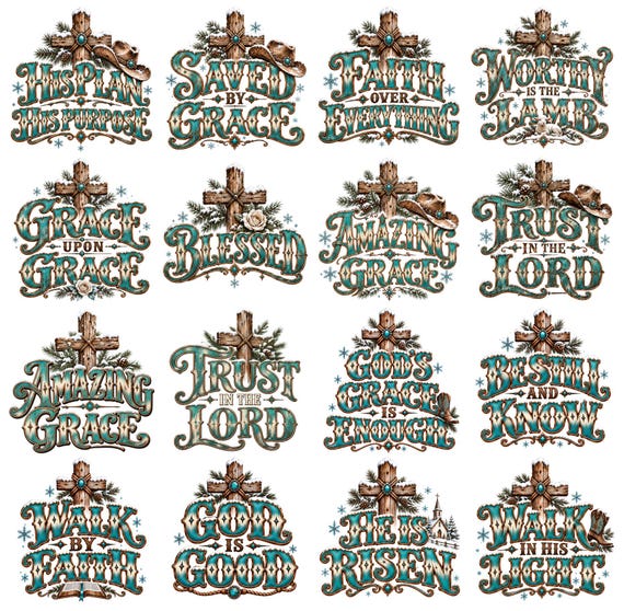 Christian Winter PNG Bundle 20+ Designs Western Faith PNG Jesus Winter Sublimation Cowboy Christian Shirt Rustic Religious Digital Download