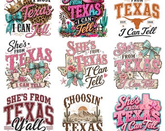 She’s From Texas PNG Bundle, Texas Independence Day PNG, Western Shirt Design, Texas Girl PNG, Texas State Sublimation, Digital Download