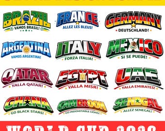 World Cup 2026 PNG Bundle, 51 National Team Soccer Designs, Football Clipart, USA Canada Mexico Instant Download