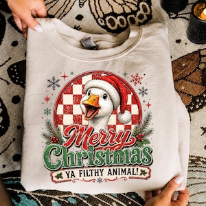 Snarky Christmas PNG Bundle 18 Designs, Funny Sarcastic Xmas Animals, Retro Holiday Humor PNG, Goose Raccoon Gingerbread Sublimation File image 4