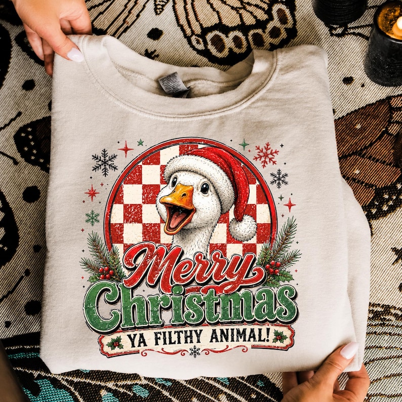 Snarky Christmas PNG Bundle 18 Designs, Funny Sarcastic Xmas Animals, Retro Holiday Humor PNG, Goose Raccoon Gingerbread Sublimation File image 4