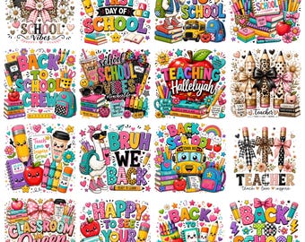 Teacher PNG Bundle, Back to School PNG, Teacher Appreciation Gift, Classroom Queen, School Vibes Sublimation, Teacher Shirt Design, Digital