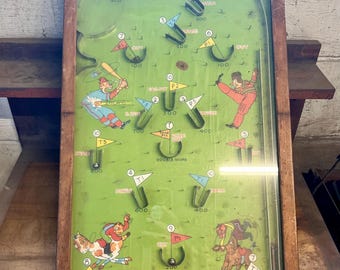 VTG 1940s Poosh-M-Up Big 5 Pinball Game Table Game W/ Stand Man Cave 13x23”
