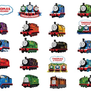 Cartoon Train SVG Bundle | Kids Birthday Party Cut Files | PDF PNG | Digital Download
