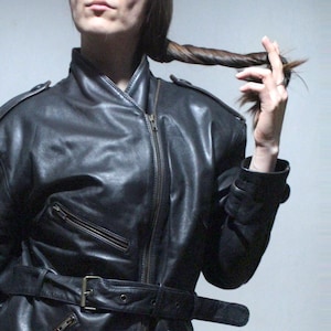 vintage leather motorcycle jacket with Kevlar lining womens riding gear