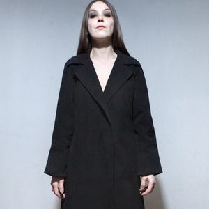 long black trench coat vintage womens fall overcoat