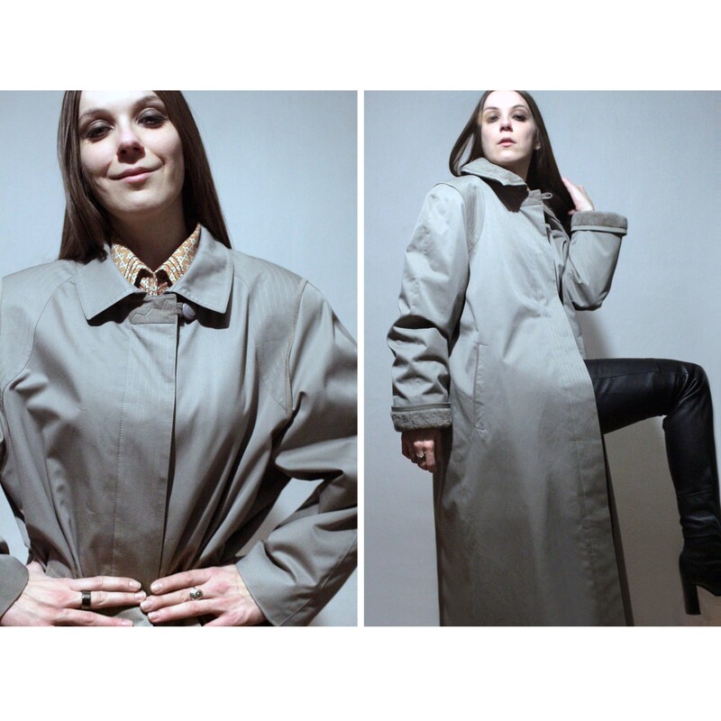 CONCORDE grey - wool mid-length trench