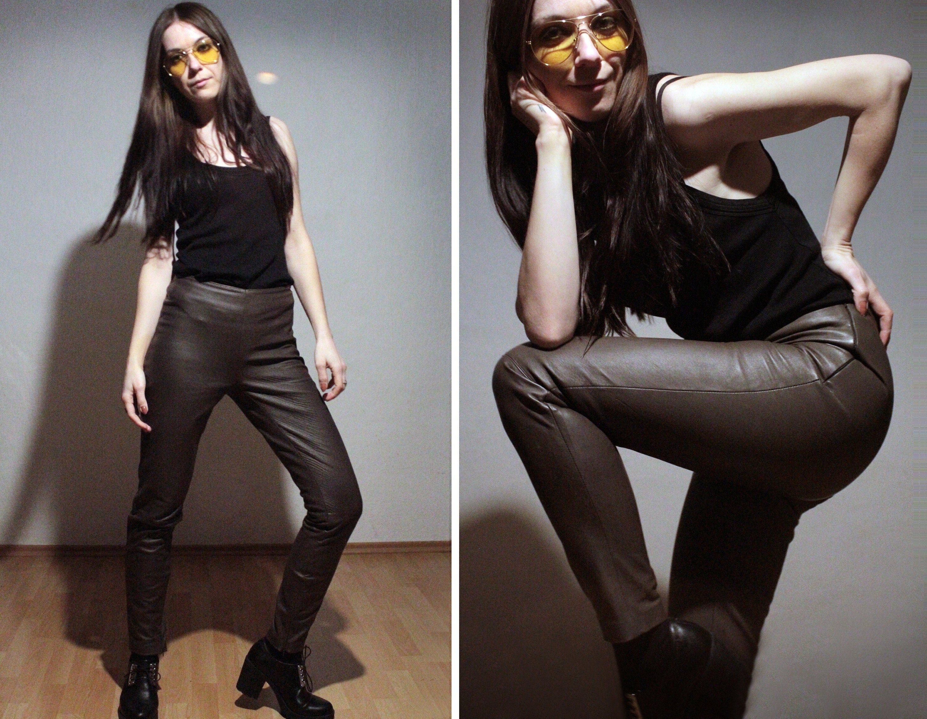 Lambskin leggings deals