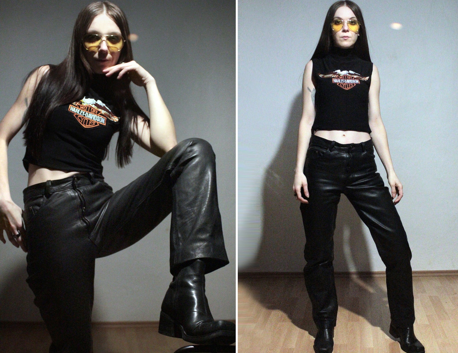 Mens Leather Pants / 90s Vintage Motorcycle Pants Etsy