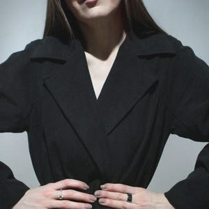 long black trench coat vintage womens fall overcoat