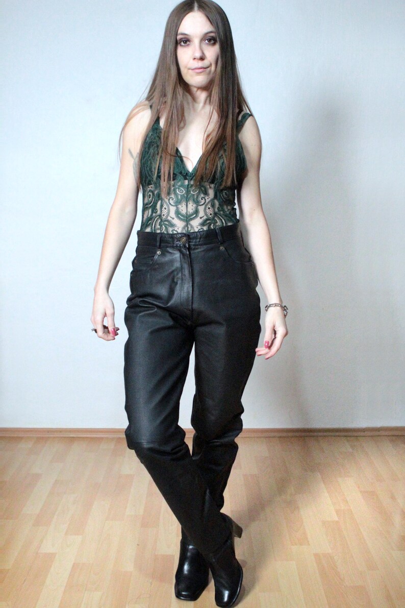 Womens leather pants high waisted