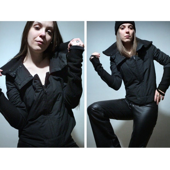 Buy 00s HELMUT LANG Black Puffer Jacket / Cropped Jacket With 