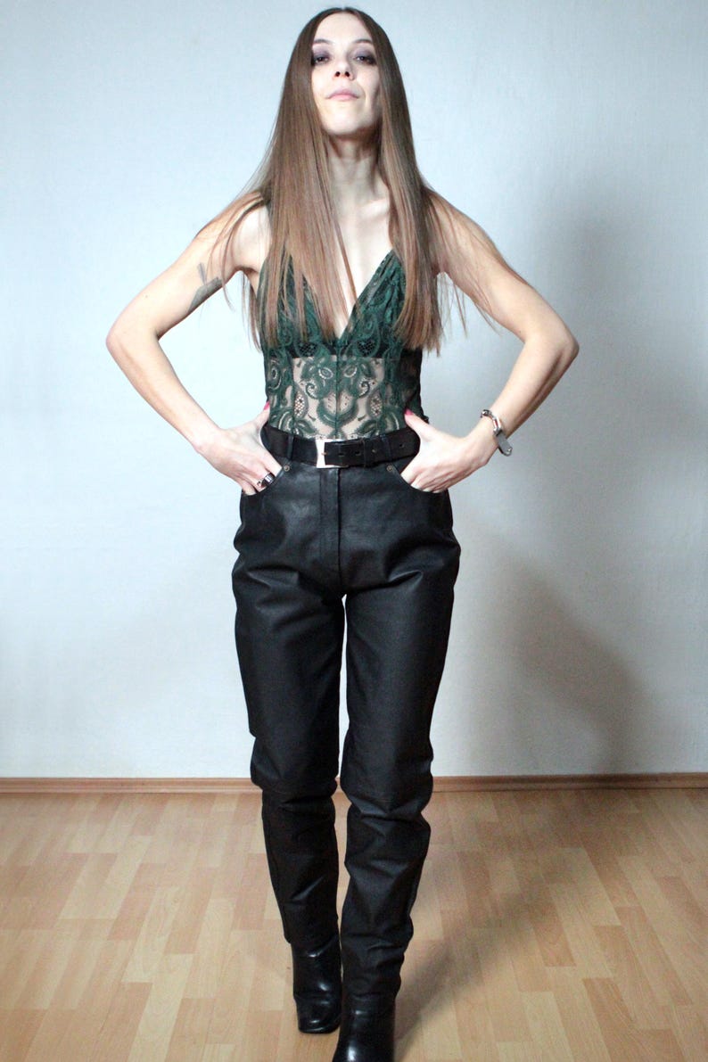 Womens leather pants high waisted