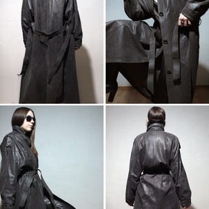 vintage long brown suede coat plus size leather trench coat