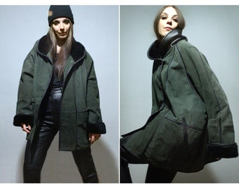 Green suede jacket / 90s Vintage windbreaker / PLUS SIZE suede coat