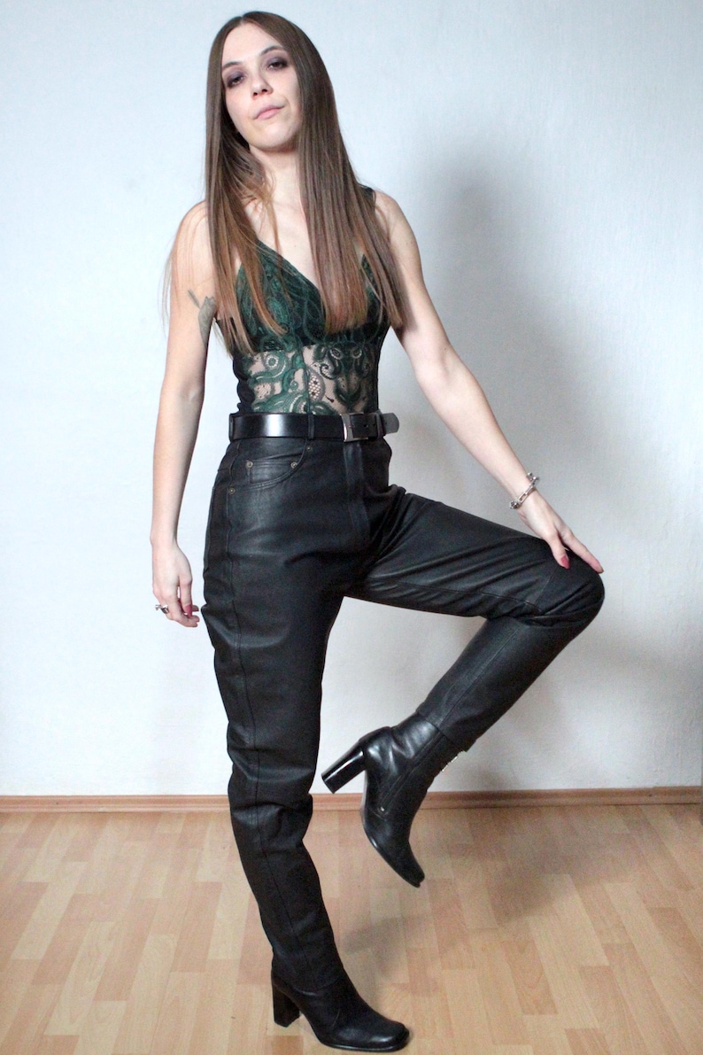 Womens leather pants high waisted