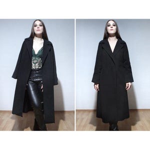 long black trench coat vintage womens fall overcoat