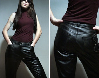 パンツ Cbrumes vintage bootcut leather pants Cache Vintage Leather Pants-Bootcut Flare Leg-Metallic