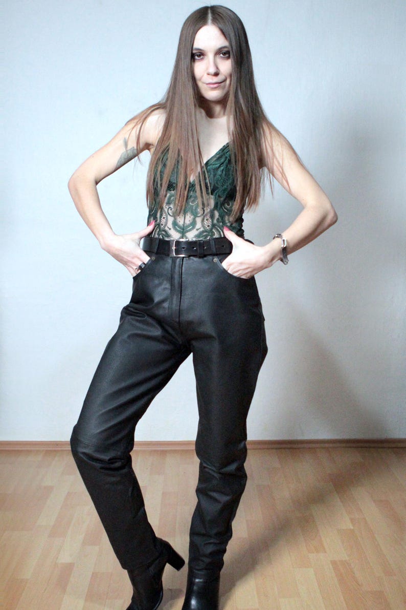 Womens leather pants high waisted